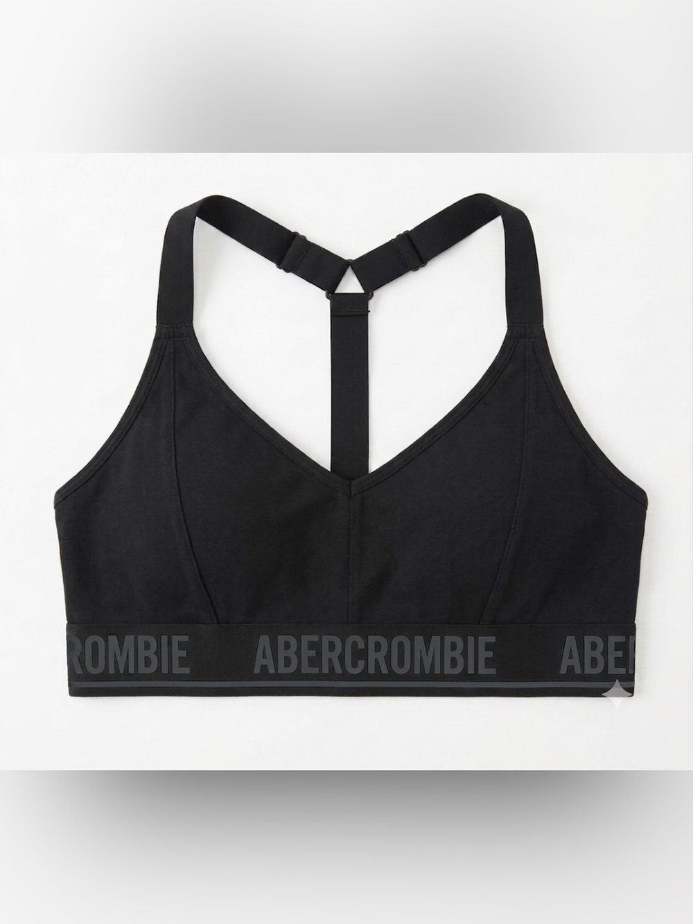 Abercrombie & Fitch Bralette with Abercrombie Logo Band - Black - Size Small
